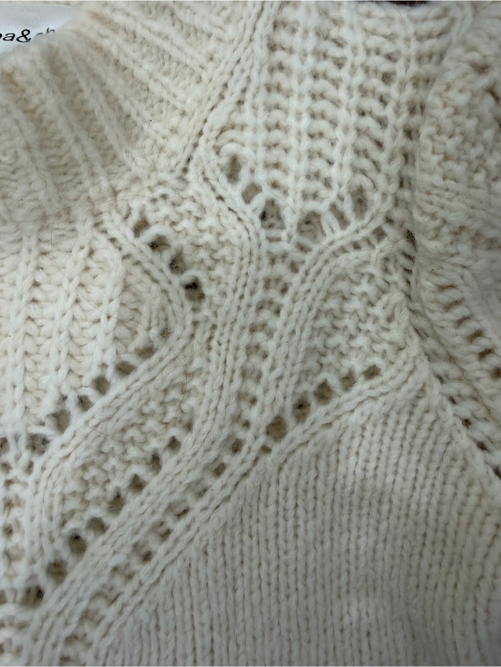 ba&sh Cream Openwork Ribbed Mock-Neck Sweater - Picture 3 of 3
